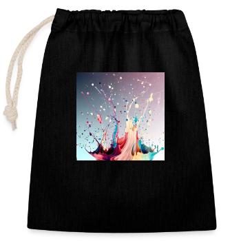 Splash art - Sac cadeau en coton avec cordon (25 x 30 cm) - noir - Devant