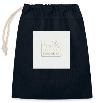 Lien clair - Sac cadeau en coton avec cordon (25 x 30 cm) - bleu marine - Devant