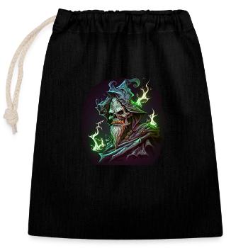 nécromancien - Sac cadeau en coton avec cordon (25 x 30 cm) - noir - Devant