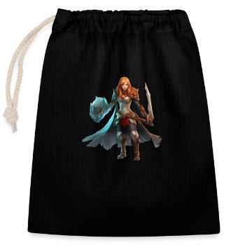 Female Warrior - Closable cotton gift bag (25x30cm) - black - Front