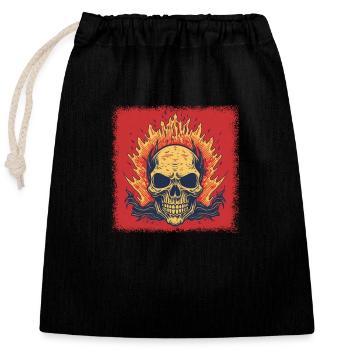 Mort Présent Squelette Costume Bones Mort - Sac cadeau en coton avec cordon (25 x 30 cm) - noir - Devant