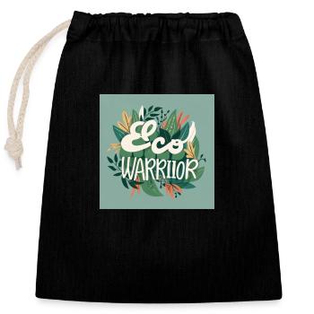 Eco Warrior - Closable cotton gift bag (25x30cm) - black - Front