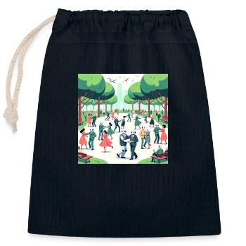 Shared rhythm - Closable cotton gift bag (25x30cm) - navy - Front