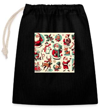 Christmas Frame - Closable cotton gift bag (25x30cm) - black - Front