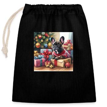 Bully Christmas - Closable cotton gift bag (25x30cm) - black - Front