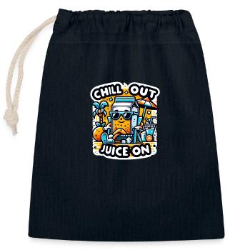 Chill out - Juice on. - Closable cotton gift bag (25x30cm) - navy - Front