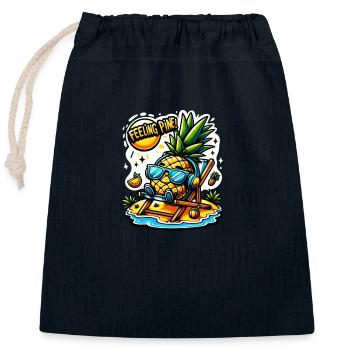 Feeling Pine - Verschließbarer Geschenkbeutel aus Baumwolle (25x30cm) - Navy - Vorne