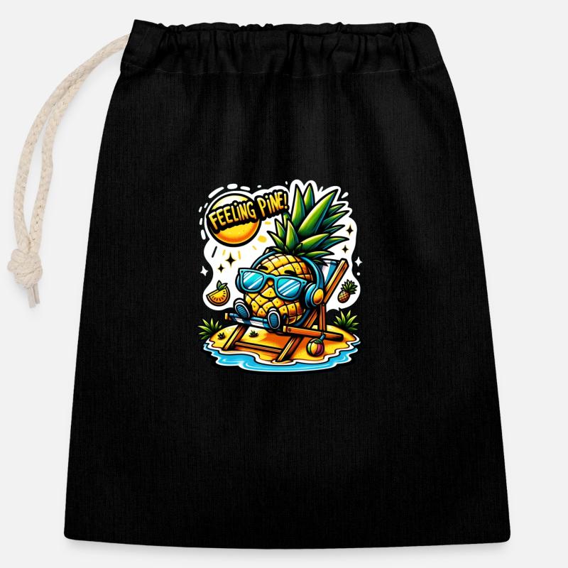 Sentir le pin - Sac cadeau en coton avec cordon (25 x 30 cm) - noir
