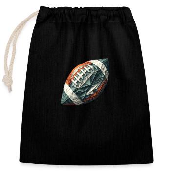 American Football - Verschließbarer Geschenkbeutel aus Baumwolle (25x30cm) - Schwarz - Vorne