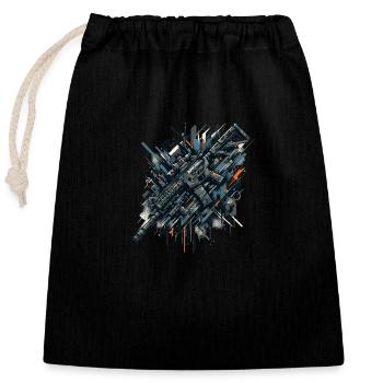 Synthèse de la guerre urbaine - Sac cadeau en coton avec cordon (25 x 30 cm) - noir - Devant