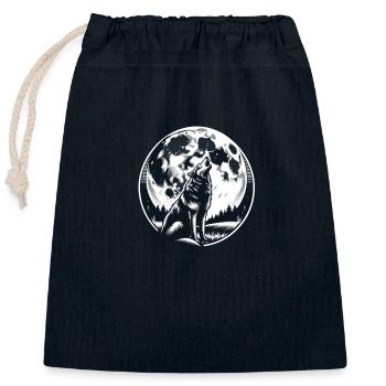 Silhouette de loup - Sac cadeau en coton avec cordon (25 x 30 cm) - bleu marine - Devant