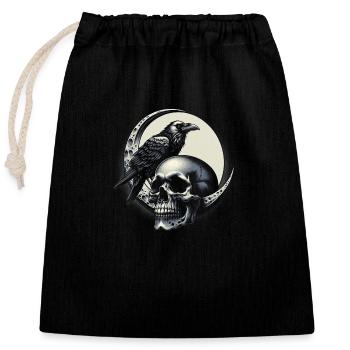 Sentinelle lunaire - Sac cadeau en coton avec cordon (25 x 30 cm) - noir - Devant