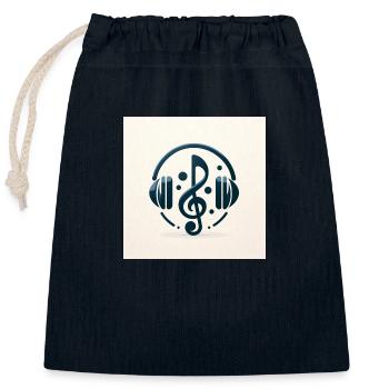 Melodic elegance - Closable cotton gift bag (25x30cm) - navy - Front