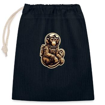 SpacemonkeyX (en anglais seulement) - Sac cadeau en coton avec cordon (25 x 30 cm) - bleu marine - Devant