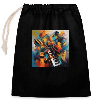 Symphonie de Couleurs - Sac cadeau en coton avec cordon (25 x 30 cm) - noir - Devant