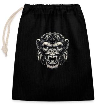 Rugissement primitif féroce - Sac cadeau en coton avec cordon (25 x 30 cm) - noir - Devant