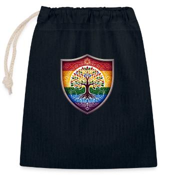 Pride (LGBTQIA+) tree - Closable cotton gift bag (25x30cm) - navy - Front