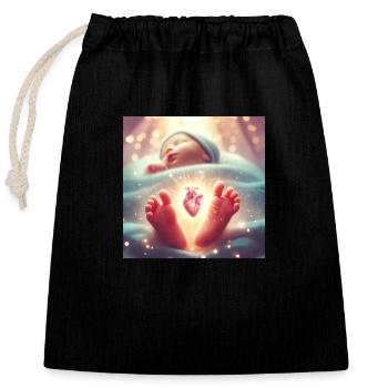 group1 19 - Closable cotton gift bag (25x30cm) - black - Front