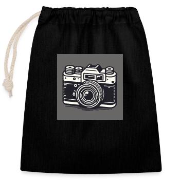 Classic Click - Closable cotton gift bag (25x30cm) - black - Front
