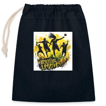 Brasilien Fußball Legenden - Verschließbarer Geschenkbeutel aus Baumwolle (25x30cm) - Navy - Vorne