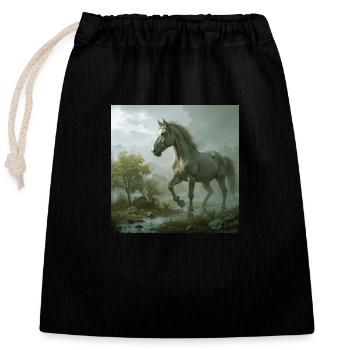 Liberté sauvage - Sac cadeau en coton avec cordon (25 x 30 cm) - noir - Devant