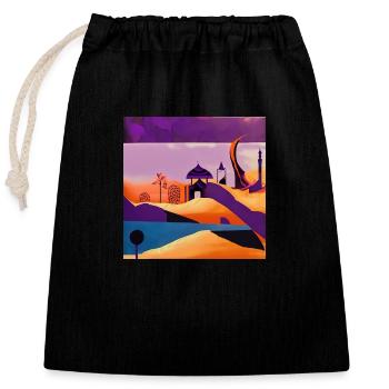 Desert Life - Closable cotton gift bag (25x30cm) - black - Front
