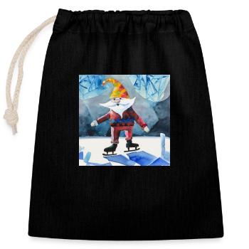 Die Wunder des Winters - Verschließbarer Geschenkbeutel aus Baumwolle (25x30cm) - Schwarz - Vorne