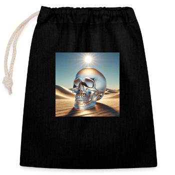 Crystal skull - Closable cotton gift bag (25x30cm) - black - Front