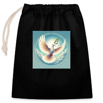 Peace - Closable cotton gift bag (25x30cm) - black - Front