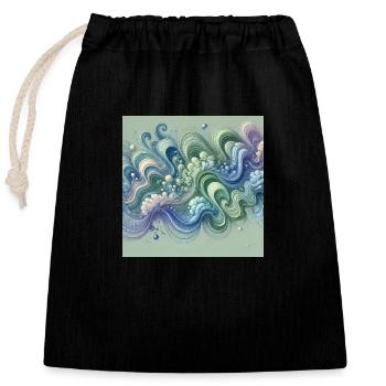 Flowing harmony - Closable cotton gift bag (25x30cm) - black - Front