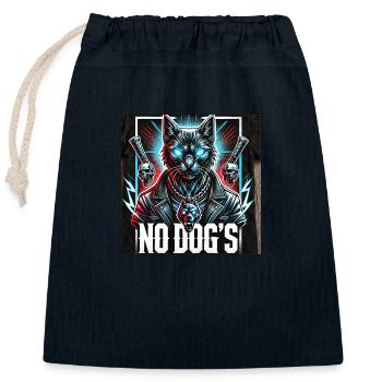 Cat who is not a dog friend - Closable cotton gift bag (25x30cm) - navy - Front