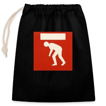Watch Your Head - Closable cotton gift bag (25x30cm) - black - Front