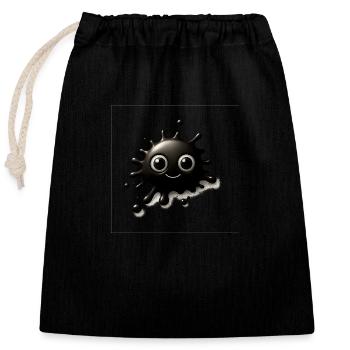 Spot of ink - Closable cotton gift bag (25x30cm) - black - Front