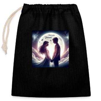 Young love - Closable cotton gift bag (25x30cm) - black - Front