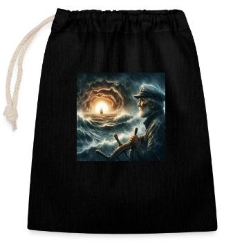 Sailor - Closable cotton gift bag (25x30cm) - black - Front