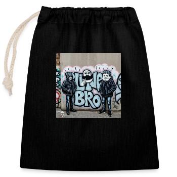Bro-Shirt - Verschließbarer Geschenkbeutel aus Baumwolle (25x30cm) - Schwarz - Vorne