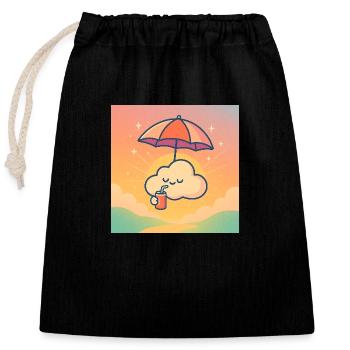 Nuage Chill – Summer Serenity - Closable cotton gift bag (25x30cm) - black - Front
