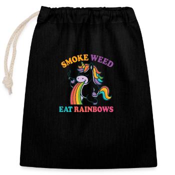 21 - Closable cotton gift bag (25x30cm) - black - Front