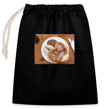 Cuisine bavaroise - Sac cadeau en coton avec cordon (25 x 30 cm) - noir - Devant