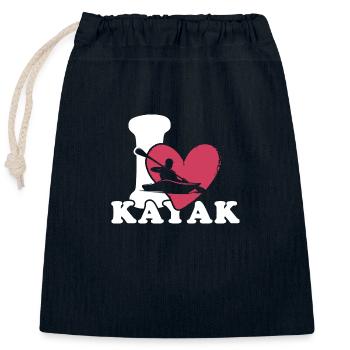 Kayak Canoe Paddling Kayak Captain - Closable cotton gift bag (25x30cm) - navy - Front