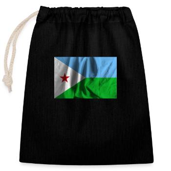 Drapeau de Djibouti - Sac cadeau en coton avec cordon (25 x 30 cm) - noir - Devant