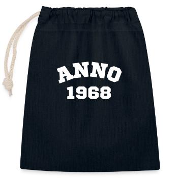 Anno 1968 Geburtstag Geburtsjahr - Verschließbarer Geschenkbeutel aus Baumwolle (25x30cm) - Navy - Vorne