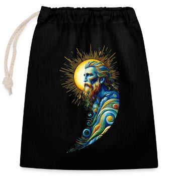 God by Vincent van Gogh - Closable cotton gift bag (25x30cm) - black - Front