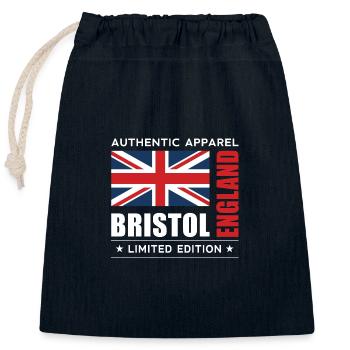 Bristol - Verschließbarer Geschenkbeutel aus Baumwolle (25x30cm) - Navy - Vorne