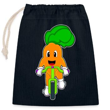Karotte Fahrrad - Verschließbarer Geschenkbeutel aus Baumwolle (25x30cm) - Navy - Vorne