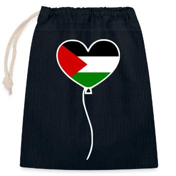Free palestine - Sac cadeau en coton avec cordon (25 x 30 cm) - bleu marine - Devant