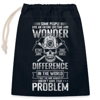 Bergmann Schacht Hacke Kumpel - Verschließbarer Geschenkbeutel aus Baumwolle (25x30cm) - Navy - Vorne
