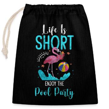 Pool Diving Recreation Water - Closable cotton gift bag (25x30cm) - black - Front