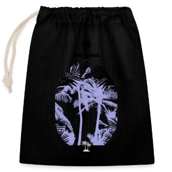summer t shirt design - Closable cotton gift bag (25x30cm) - black - Front