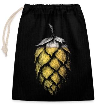 Hops - Closable cotton gift bag (25x30cm) - black - Front